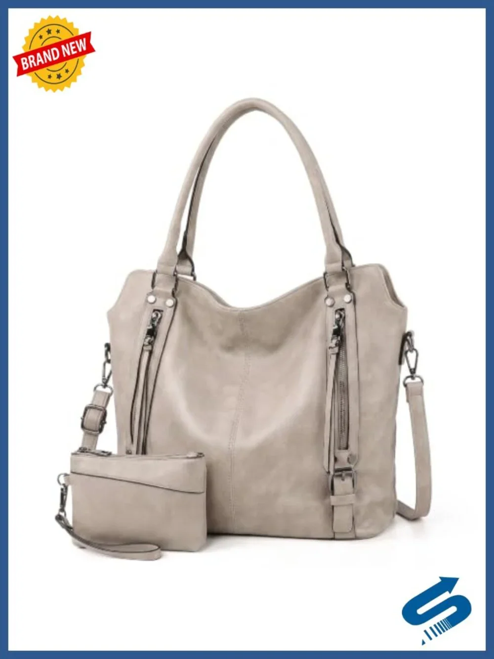 PU Leather Women's Tote Handbag - Large Hobo Shoulder Bag with Adjustable Strap